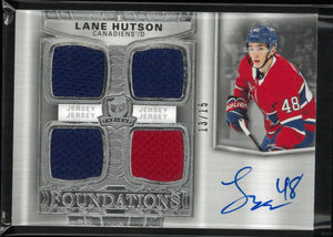 2024-25 Upper Deck The Cup Foundations 4 Patch Autograph Lane Hutson Auto /15 