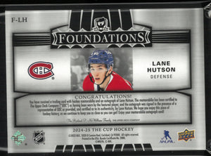 2024-25 Upper Deck The Cup Foundations 4 Patch Autograph Lane Hutson Auto /15 