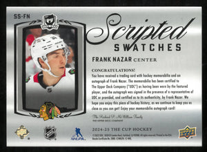2024-25 Upper Deck The Cup Frank Nazar RC Rookie Scripted Patch Auto /50 