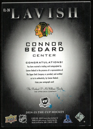 2024-25 Upper Deck The Cup Hockey Lavish Auto Connor Bedard /25 