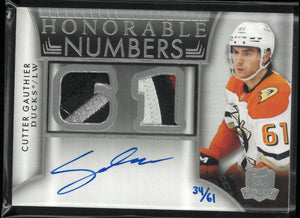 2024-25 Upper Deck The Cup Honorable Numbers Cutter Gauthier Patch Auto /61 