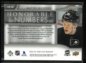 2024-25 Upper Deck The Cup Honorable Numbers Matvei Michkov Patch Auto /39 