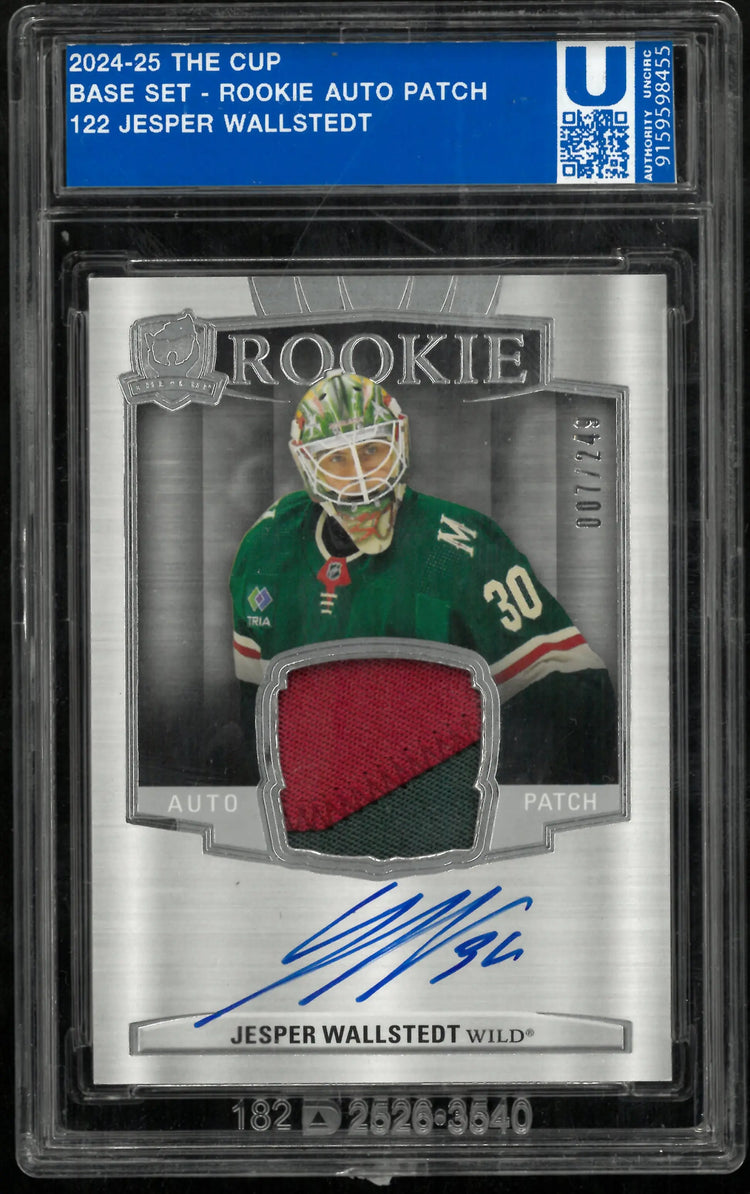 2024-25 Upper Deck The Cup Jesper Wallstedt RC Rookie Patch Auto /249 