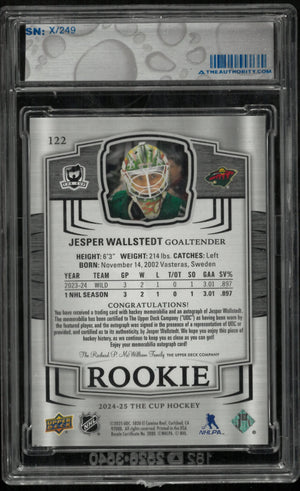2024-25 Upper Deck The Cup Jesper Wallstedt RC Rookie Patch Auto /249 