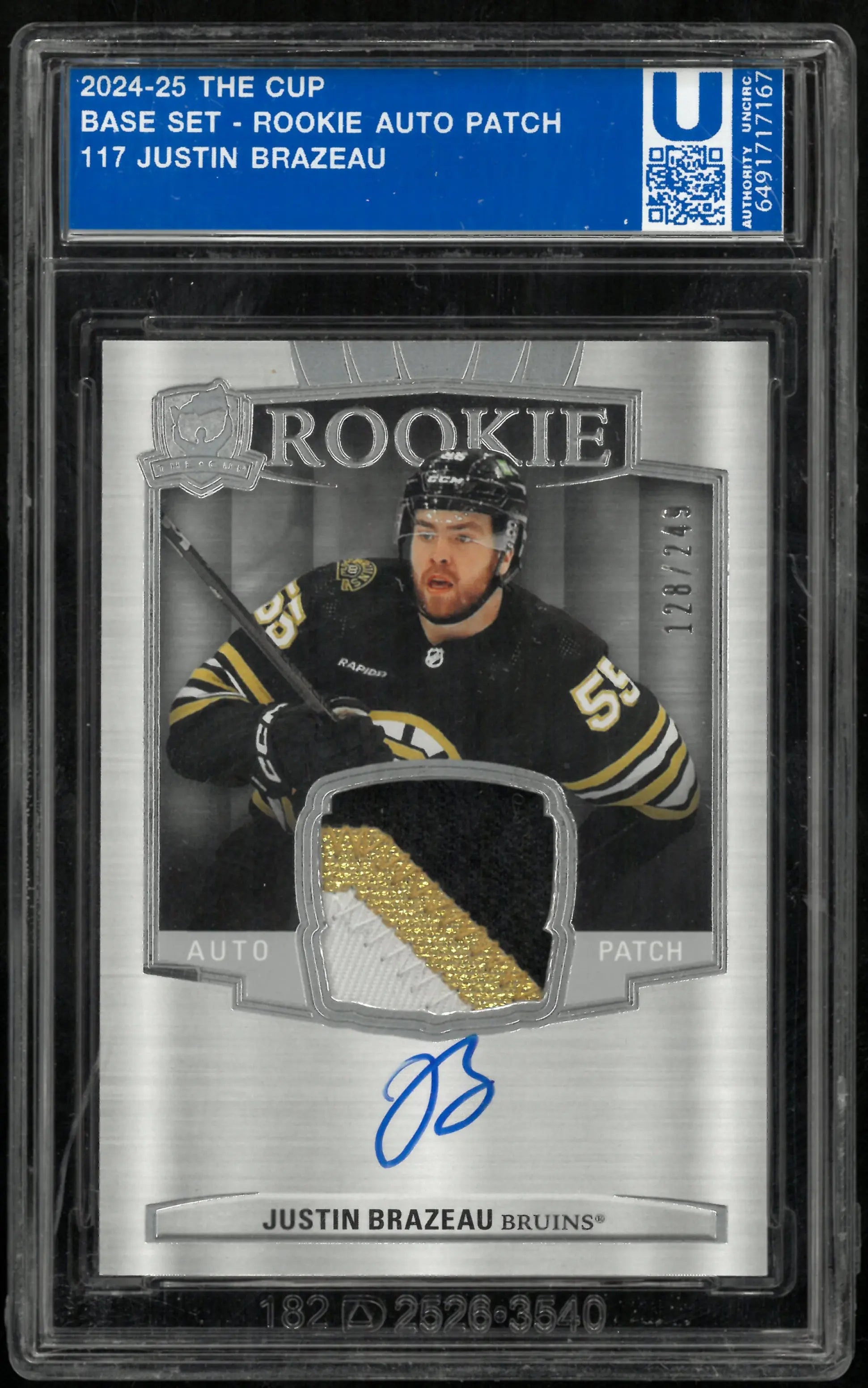 2024-25 Upper Deck The Cup Justin Brazeau RC Rookie Patch Auto /249 