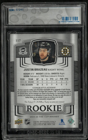 2024-25 Upper Deck The Cup Justin Brazeau RC Rookie Patch Auto /249 