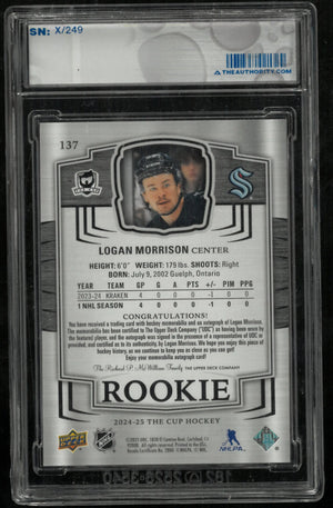 2024-25 Upper Deck The Cup Logan Morrison RC Rookie Patch Auto /249 