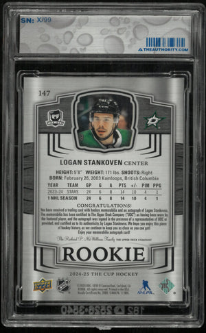 2024-25 Upper Deck The Cup Logan Stankoven RC Rookie Patch Auto /99 