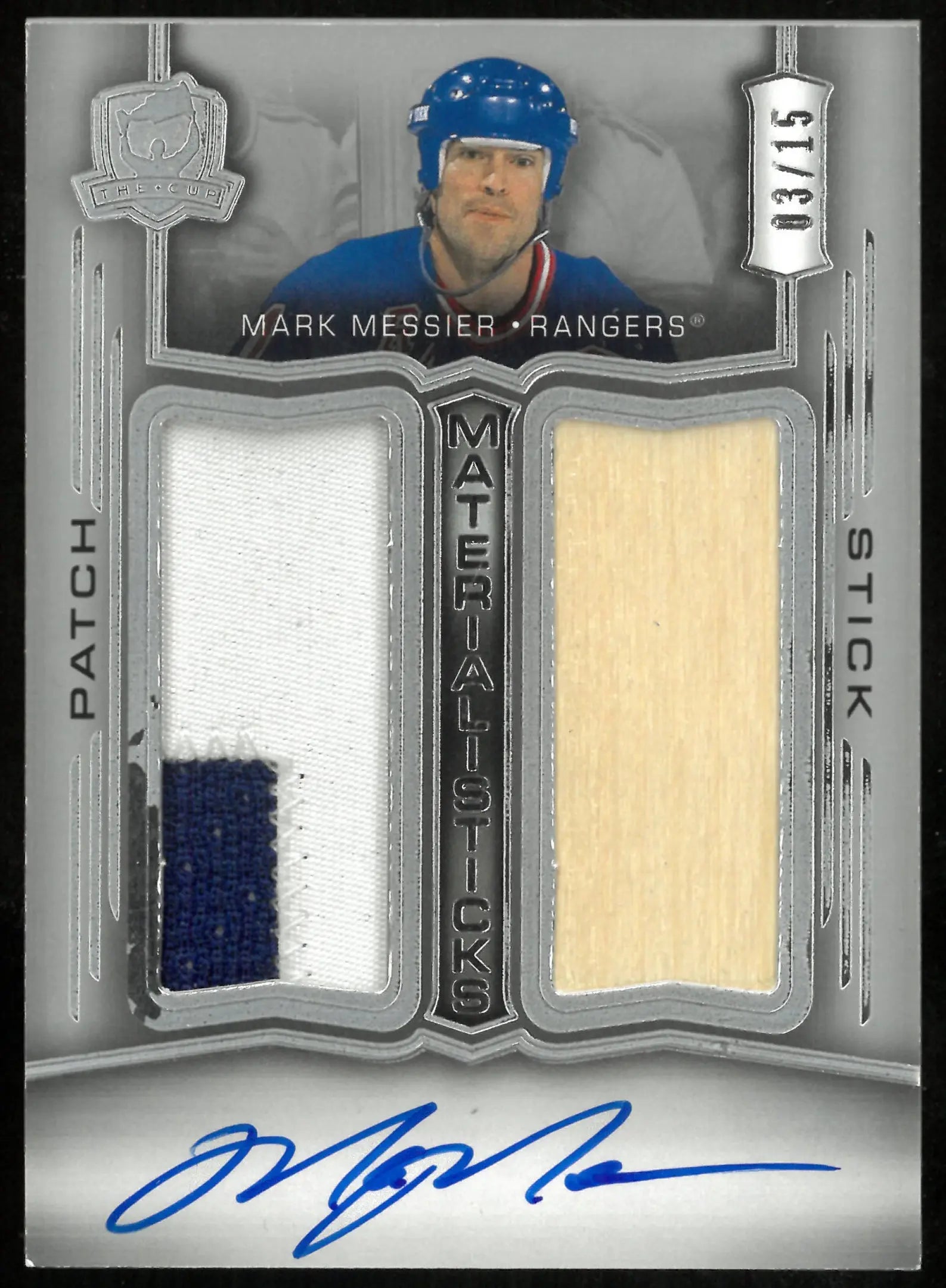 2024-25 Upper Deck The Cup Materialisticks Patch Auto Mark Messier /15 