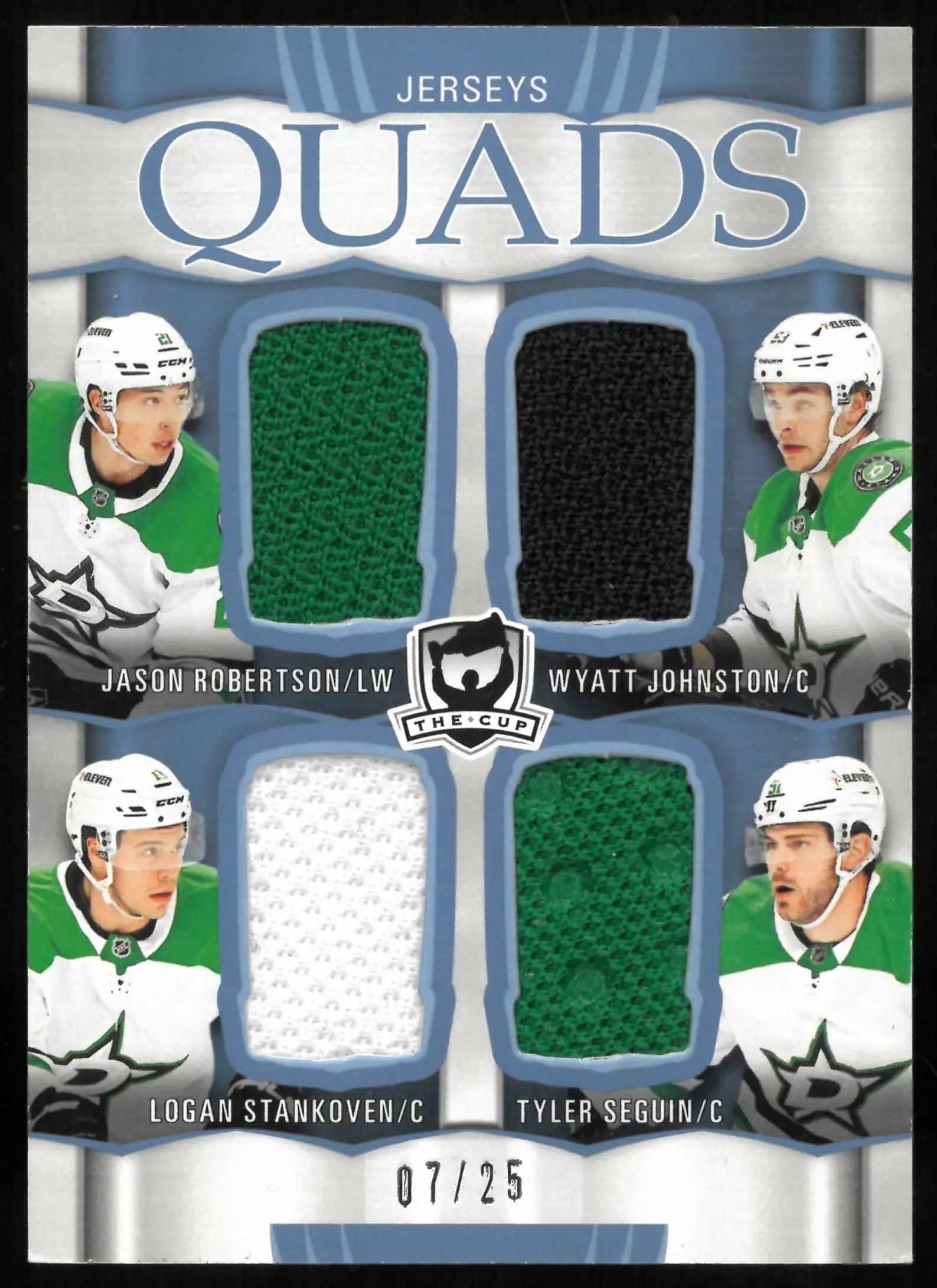 2024-25 Upper Deck The Cup Quad Jerseys Patch Robertson Johnston Seguin /25 