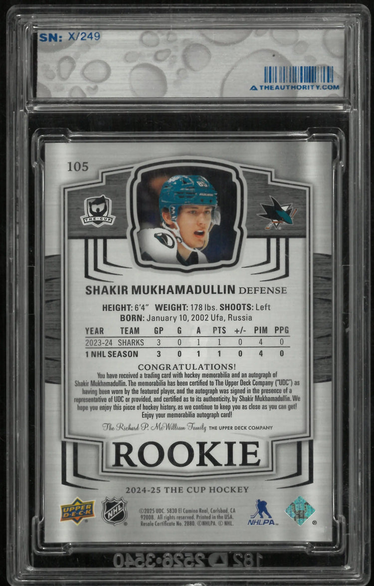 2024-25 Upper Deck The Cup Rookie Auto Patch Shakir Mukhamadullin /249 