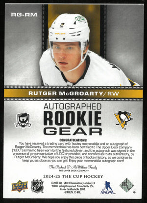 2024-25 Upper Deck The Cup Rookie Gear Patch Auto Rutger McGroarty /24 