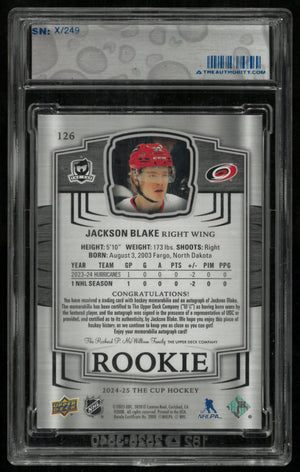 2024-25 Upper Deck The Cup Rookie Patch Auto Jackson Blake /249 
