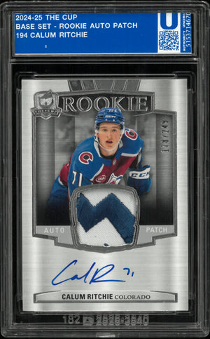 2024-25 Upper Deck The Cup Rookie Patch Autograph Calum Ritchie Auto RC/249 
