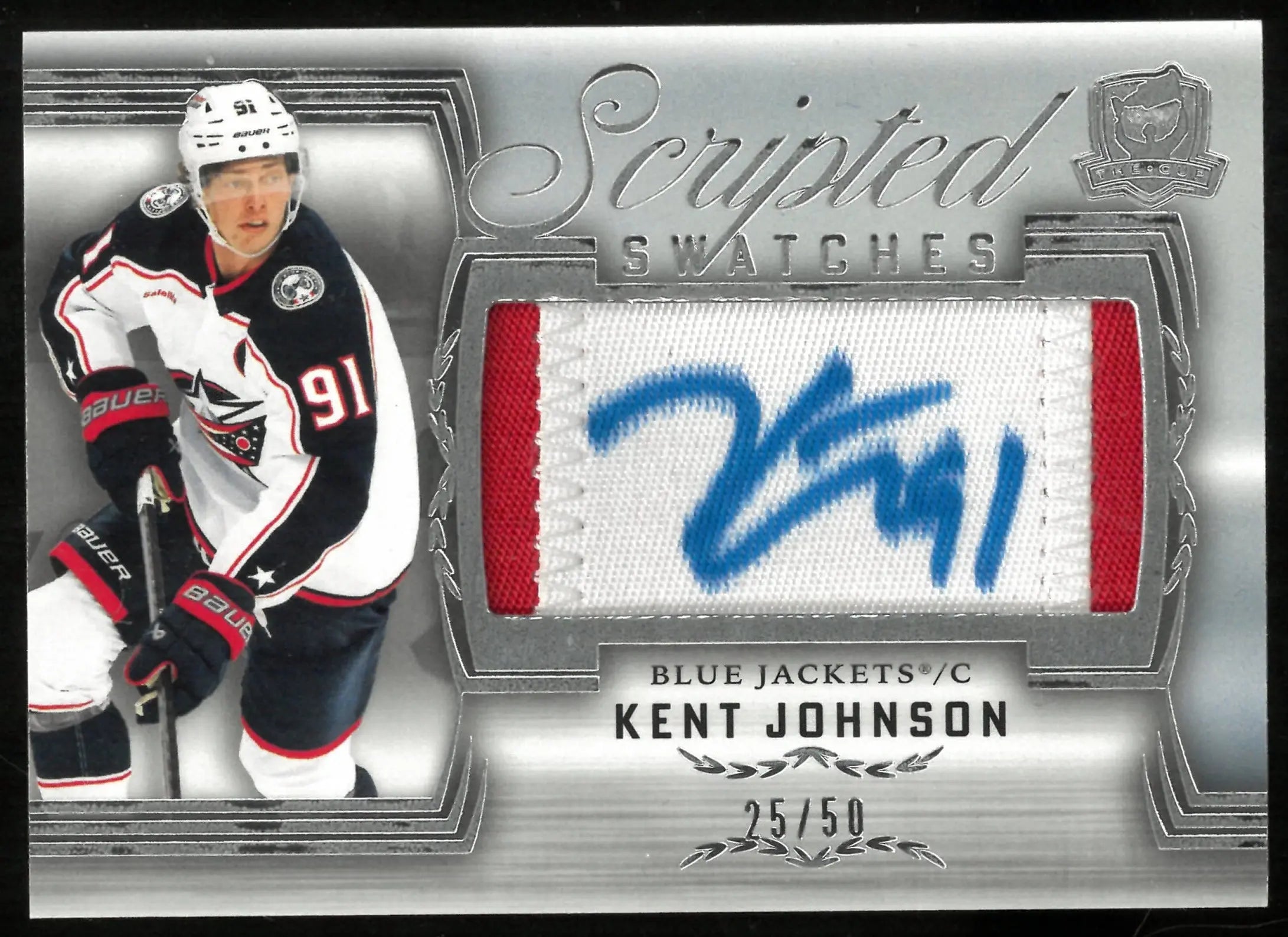 2024-25 Upper Deck The Cup Scripted Swatches Patch Auto Kent Johnson /50 