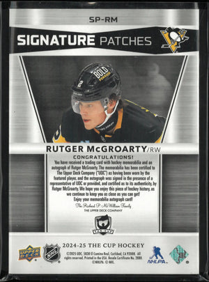 2024-25 Upper Deck The Cup Signature Patches Rutger McGroarty Autograph /99 