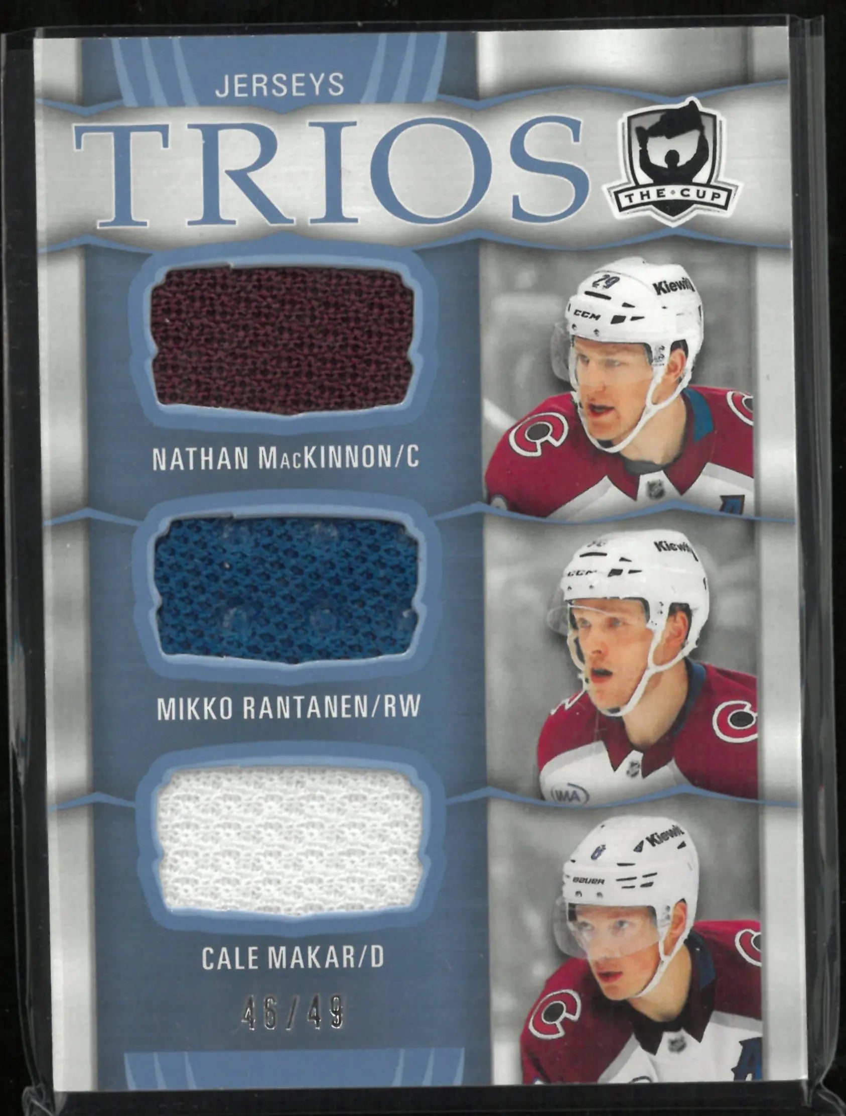 2024-25 Upper Deck The Cup Trios Patch Nathan MacKinnon/Mikko Rantanen/Cale Makar /49 