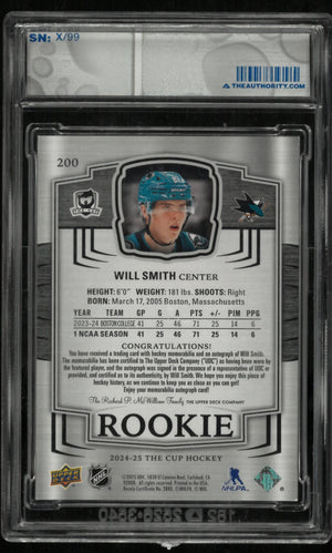 2024-25 Upper Deck The Cup Will Smith RC Rookie 3 Color Patch Auto /99 