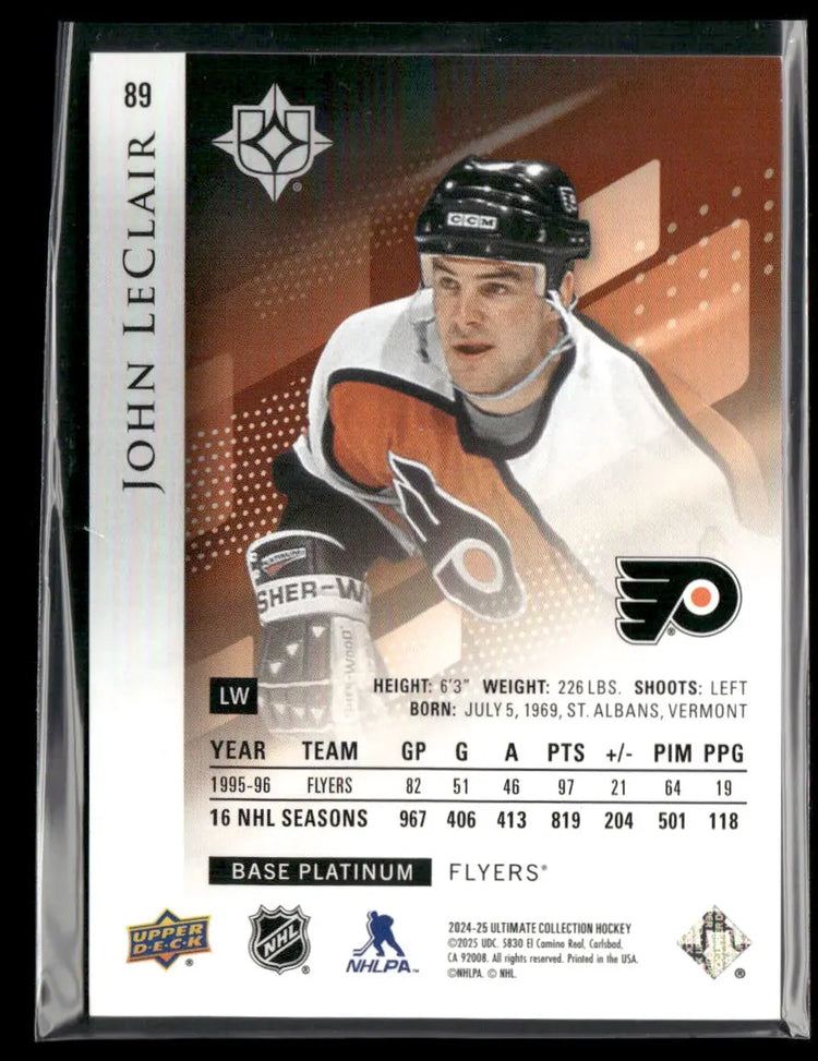 2024-25 Upper Deck Ultimate Collection Base Platinum John LeClair /5 