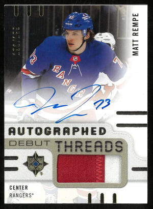 2024-25 Upper Deck Ultimate Collection Debut Threads Rookie Patch Auto Matt Rempe /199 