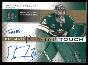 2024-25 Upper Deck Ultimate Collection Gold Ultimate Personal Touch Auto Marc-Andre Fleury /10 