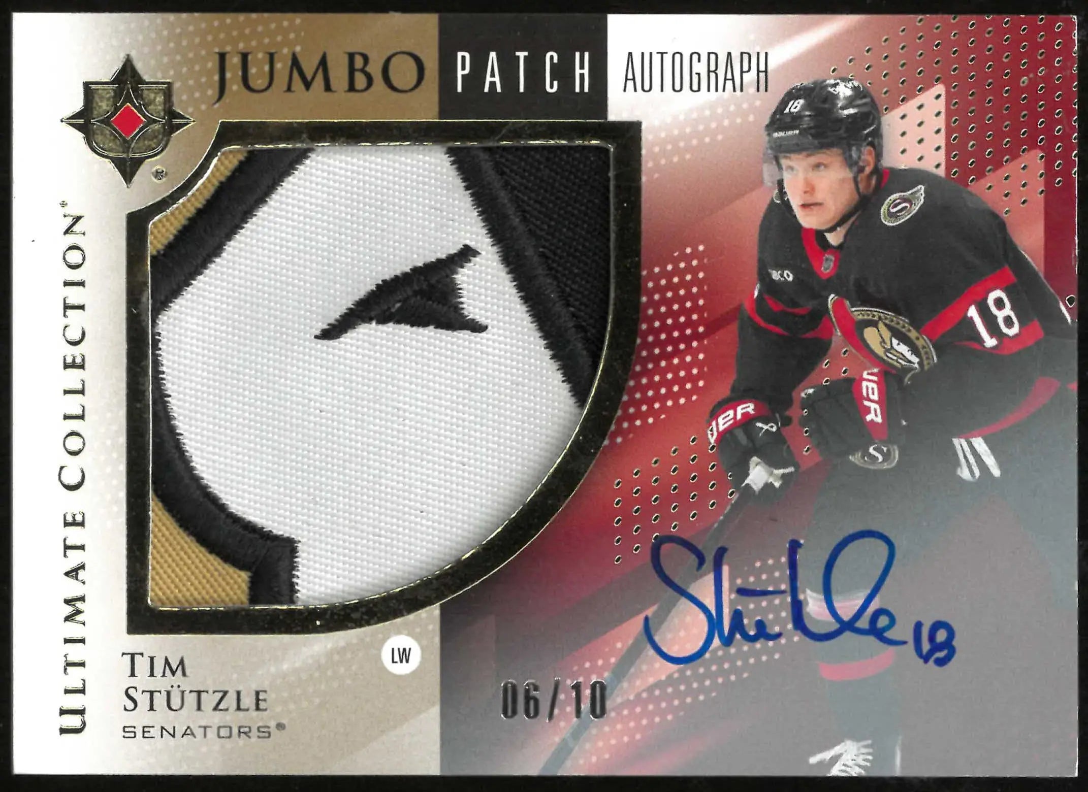 2024-25 Upper Deck Ultimate Collection Tim Stutzle Jumbo Patch Autographs #/10 