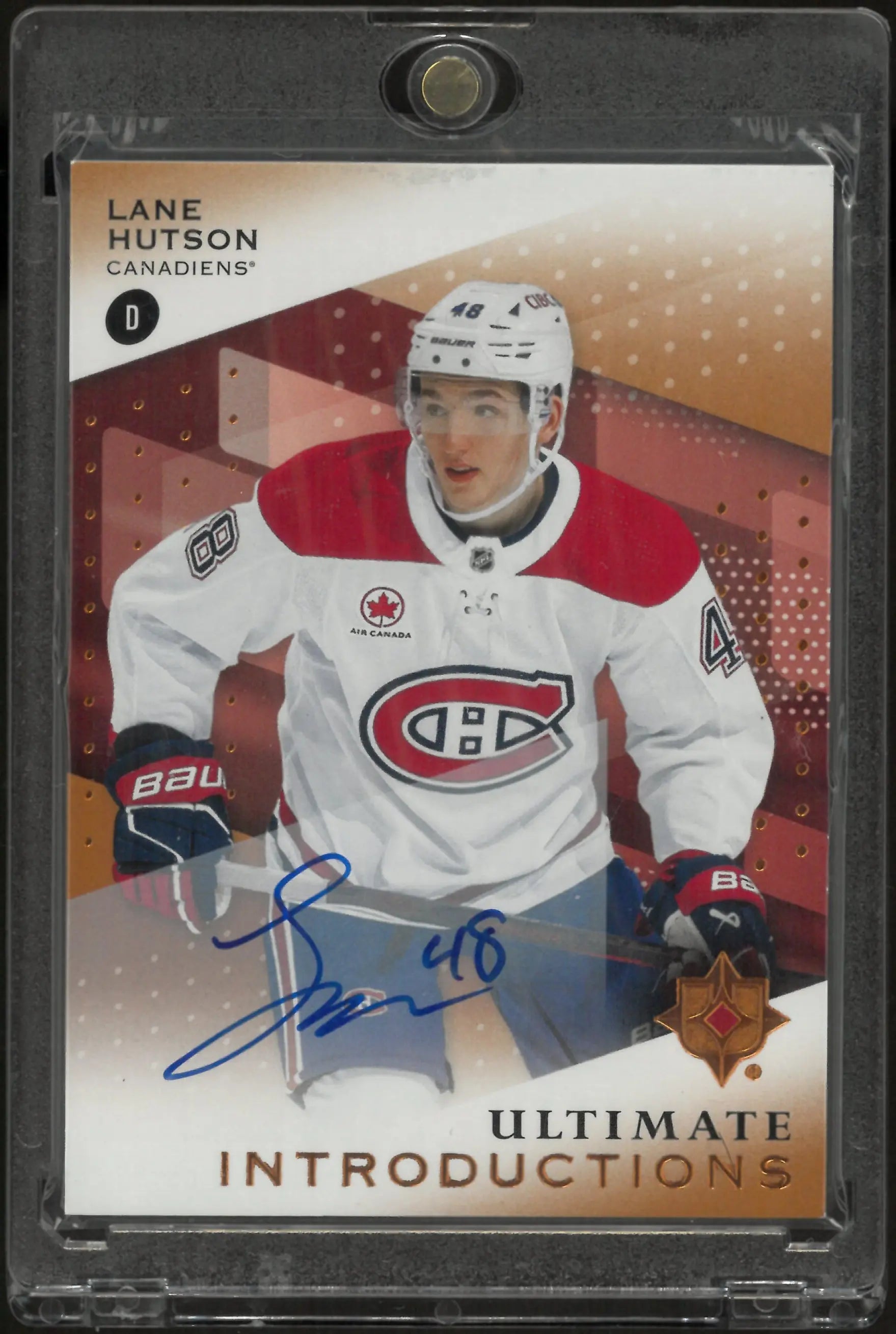 2024-25 Upper Deck Ultimate Hockey Introductions Lane Hutson RC Auto 