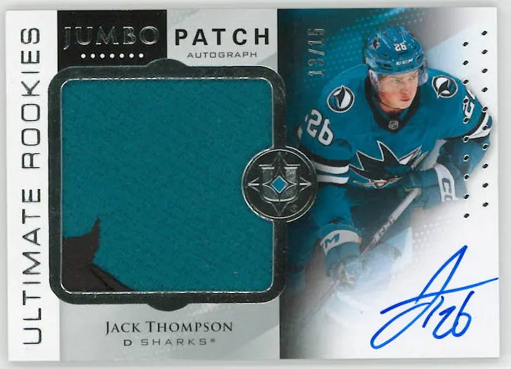 2024-25 Upper Deck Ultimate Rookie Patch Autograph Jack Thompson Auto /15 RC 