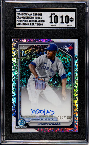 2024 Bowman Chrome Kendry Rojas Prospect Auto Mini Dmnd. Refractor SGC 10 /100 