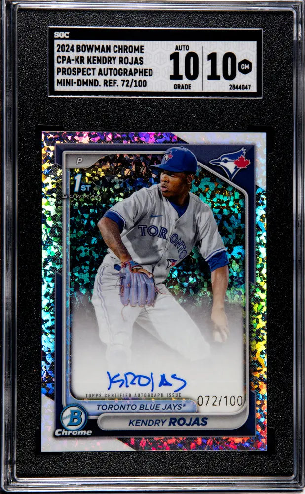 2024 Bowman Chrome Kendry Rojas Prospect Auto Mini Dmnd. Refractor SGC 10 /100 