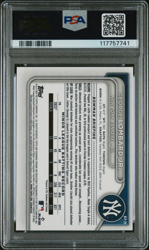 2024 Bowman Chrome Prospects George Lombard JR. Prspcts Lunar Glow Ref PSA 10 
