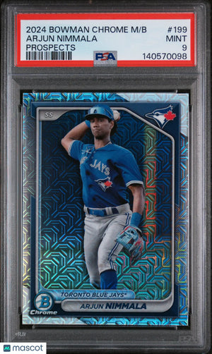 2024 Bowman Mega Box Chrome Prospects Arjun Nimmala PSA 9 