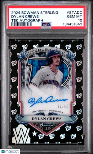 2024 Bowman Sterling Sterling Tek Autographs Dylan Crews #STADC 30/50 PSA 10 