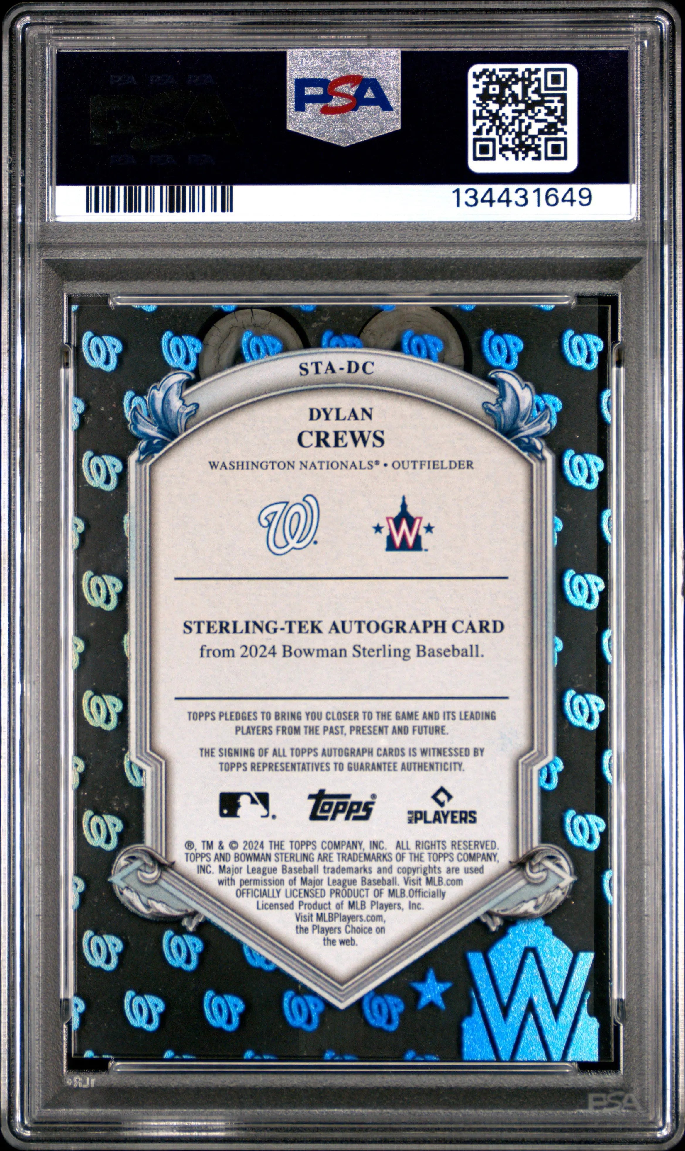 2024 Bowman Sterling Sterling Tek Autographs Dylan Crews #STADC 30/50 PSA 10 