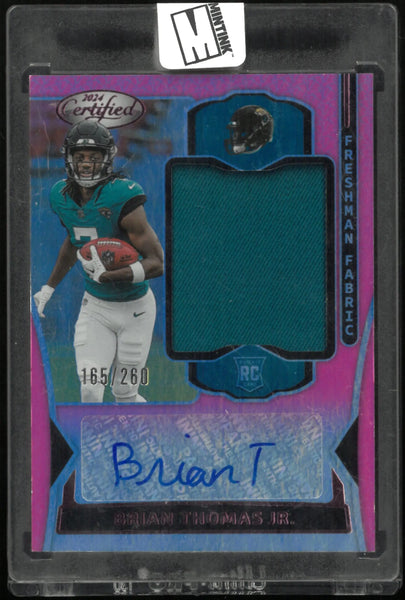 2024 Certified Football Brian Thomas JR RC Pink Patch Auto