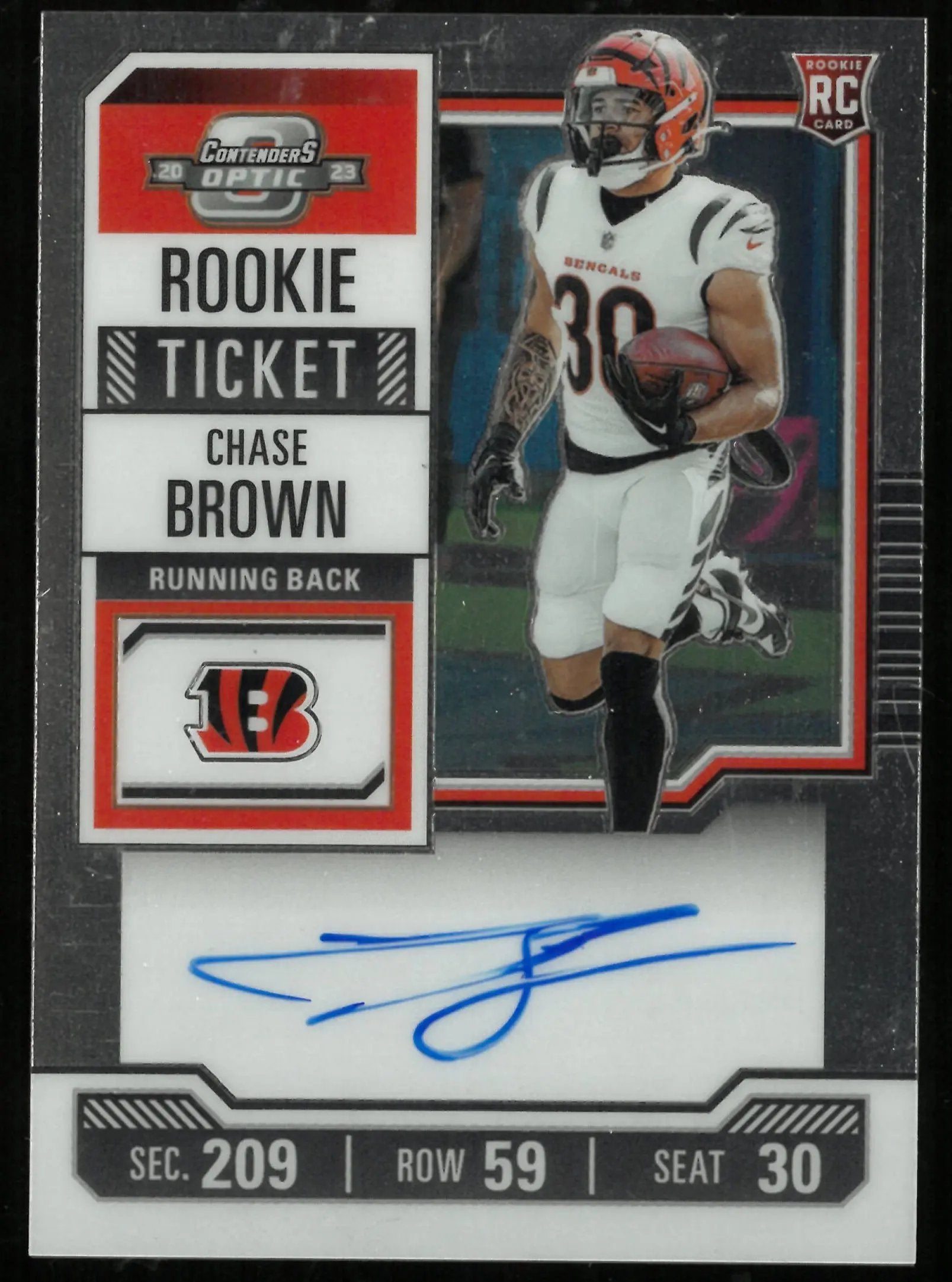 2024 Contenders Optic Chase Brown RC Rookie Ticket Auto Autograph 