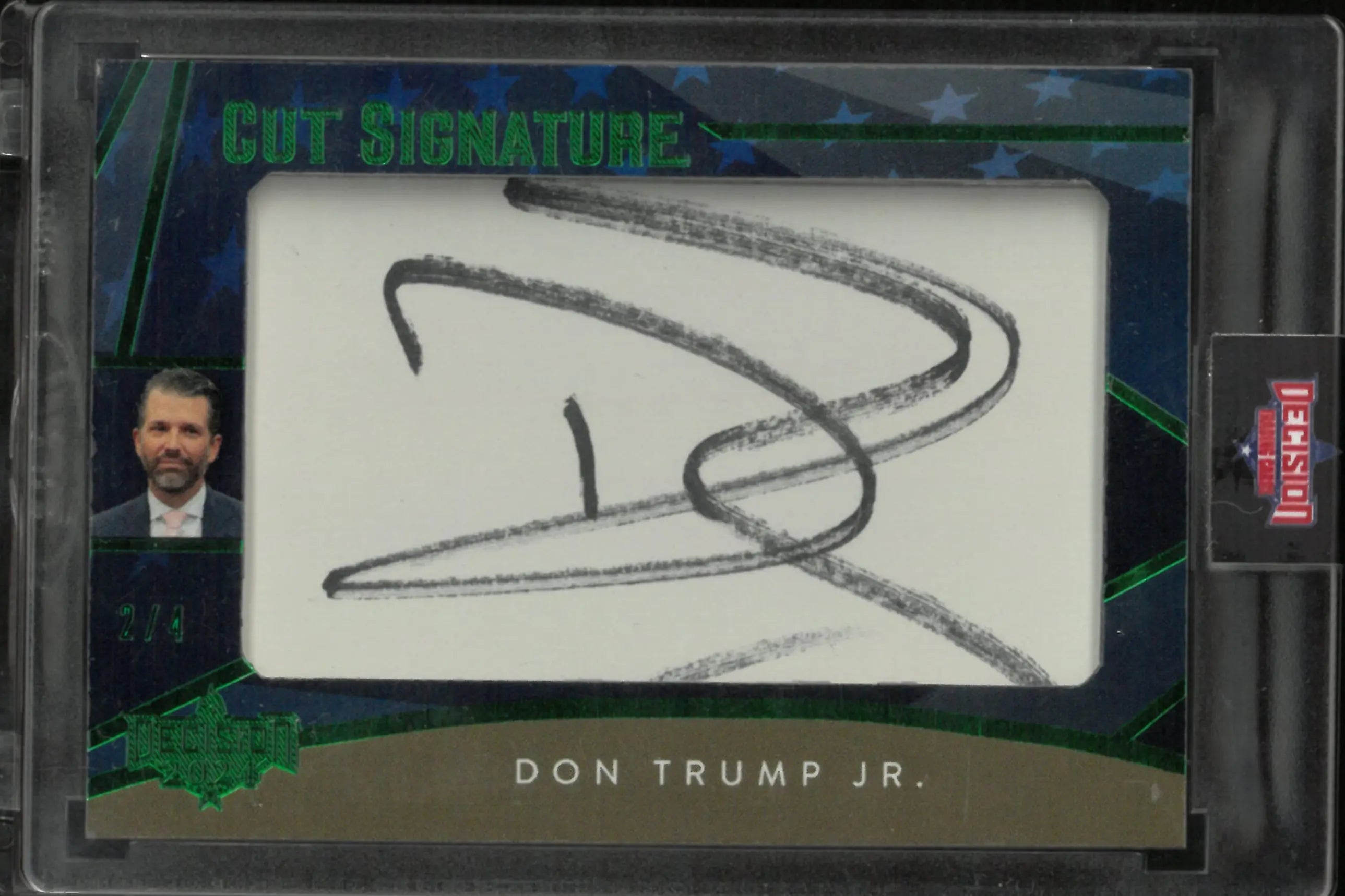 2024 Decisions Don Trump JR. Cut Signature Auto 2/4 