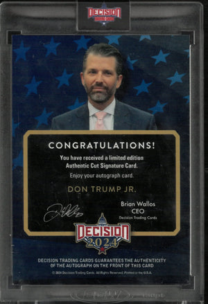 2024 Decisions Don Trump JR. Cut Signature Auto 2/4 