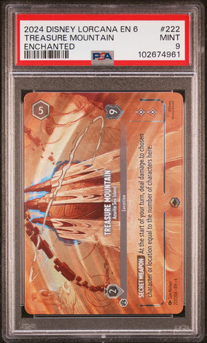 2024 Disney Lorcana EN 6-Azurite Sea Treasure Mountain Enchanted PSA 9 #222 