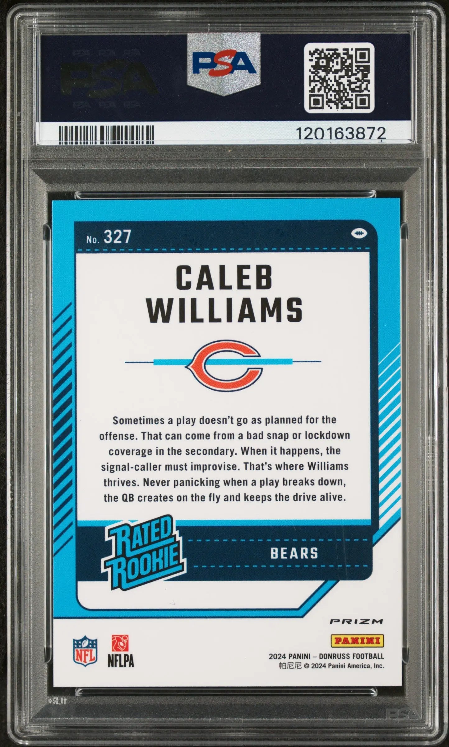 2024 Donruss Caleb Williams Rated Rookie Optic Red Preview Pandora PSA 10 