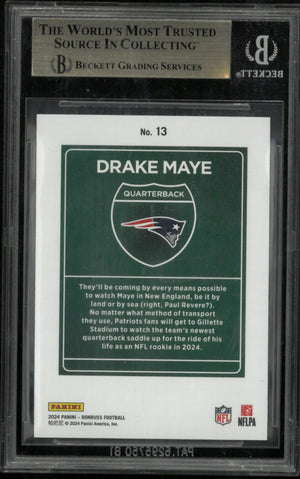 2024 Donruss Football Downtown Drake Maye RC Rookie BGS 9.5 True Gem + 