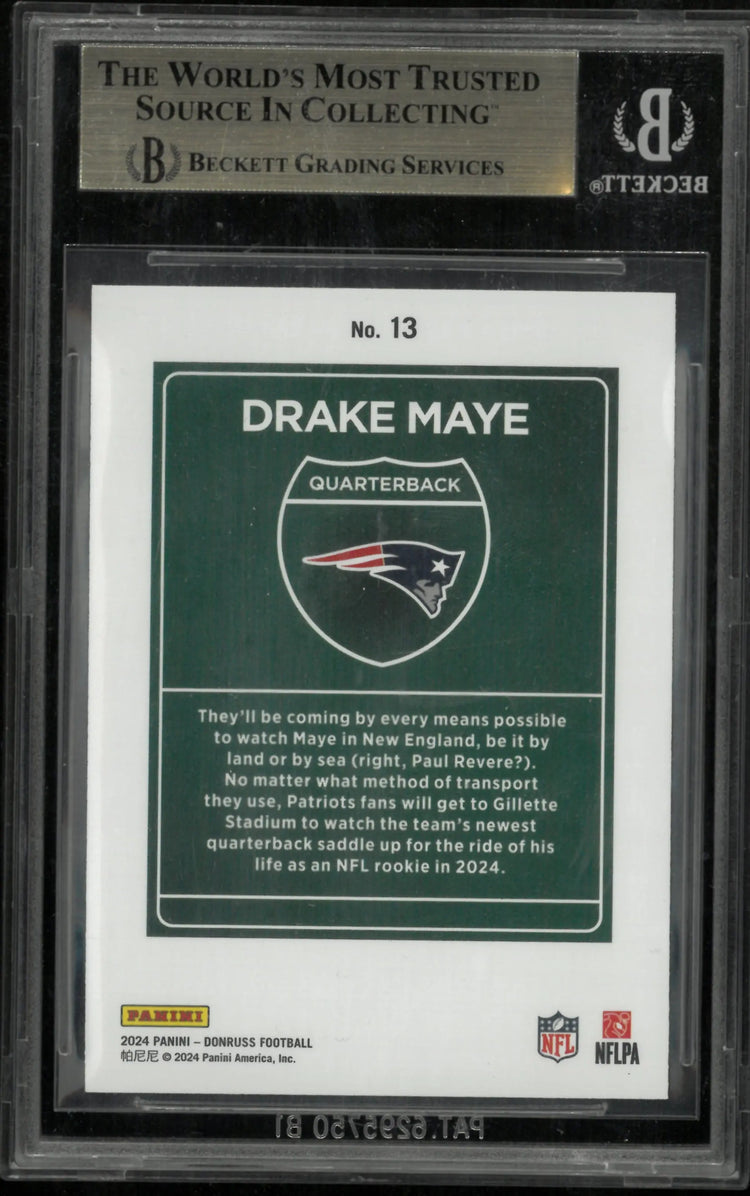 2024 Donruss Football Downtown Drake Maye RC Rookie BGS 9.5 True Gem + 
