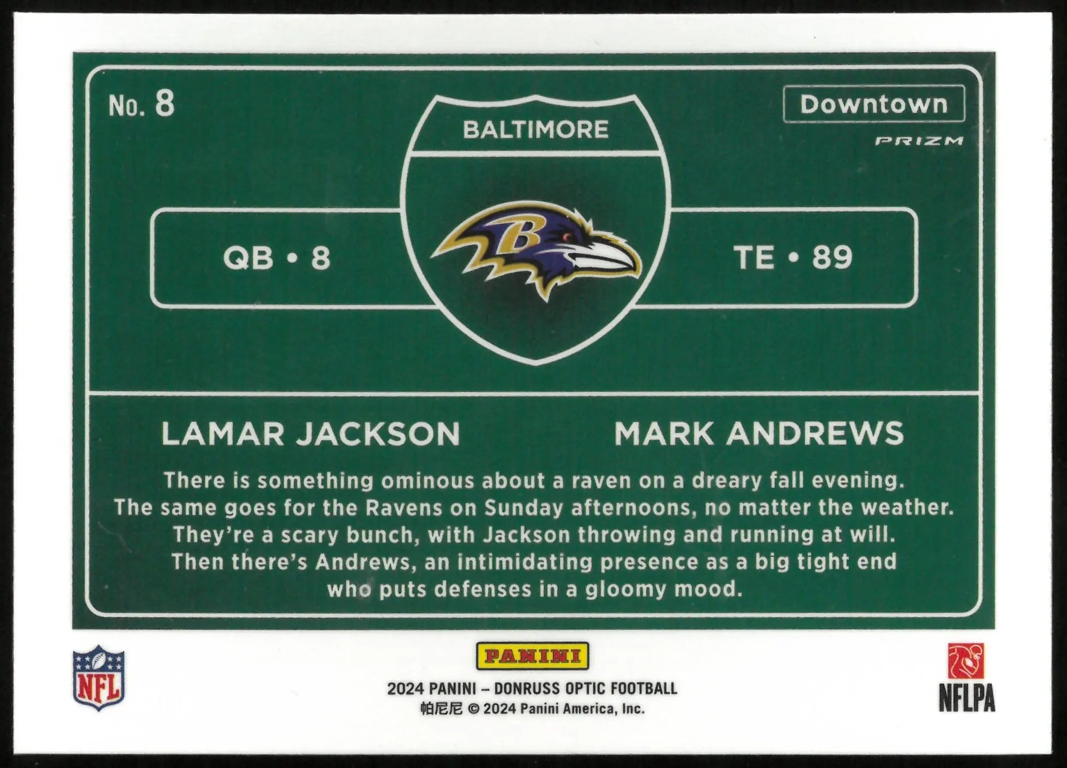2024 Donruss Optic Football Dual Downtowns! Jackson Andrews 