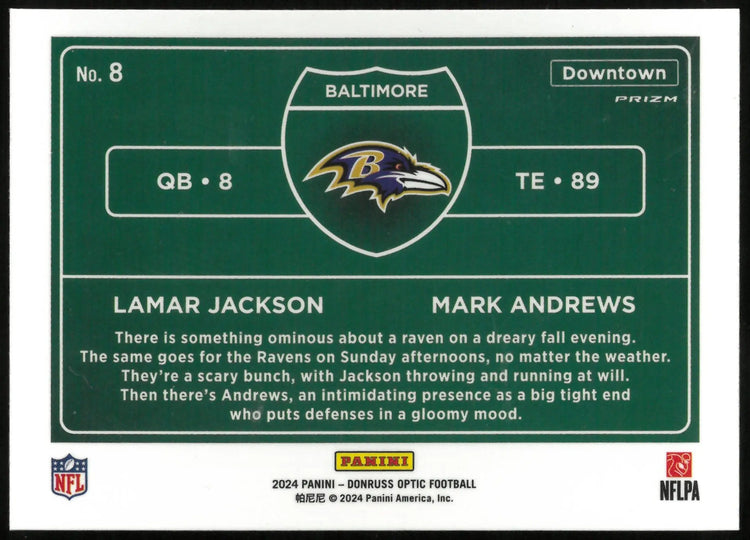 2024 Donruss Optic Football Dual Downtowns! Jackson Andrews 