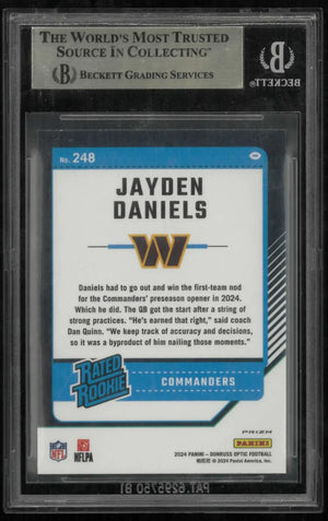 2024 Donruss Optic Rated Rookie Jayden Daniels RC Holo BGS 9.5 