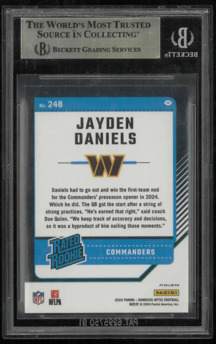 2024 Donruss Optic Rated Rookie Jayden Daniels RC Holo BGS 9.5 