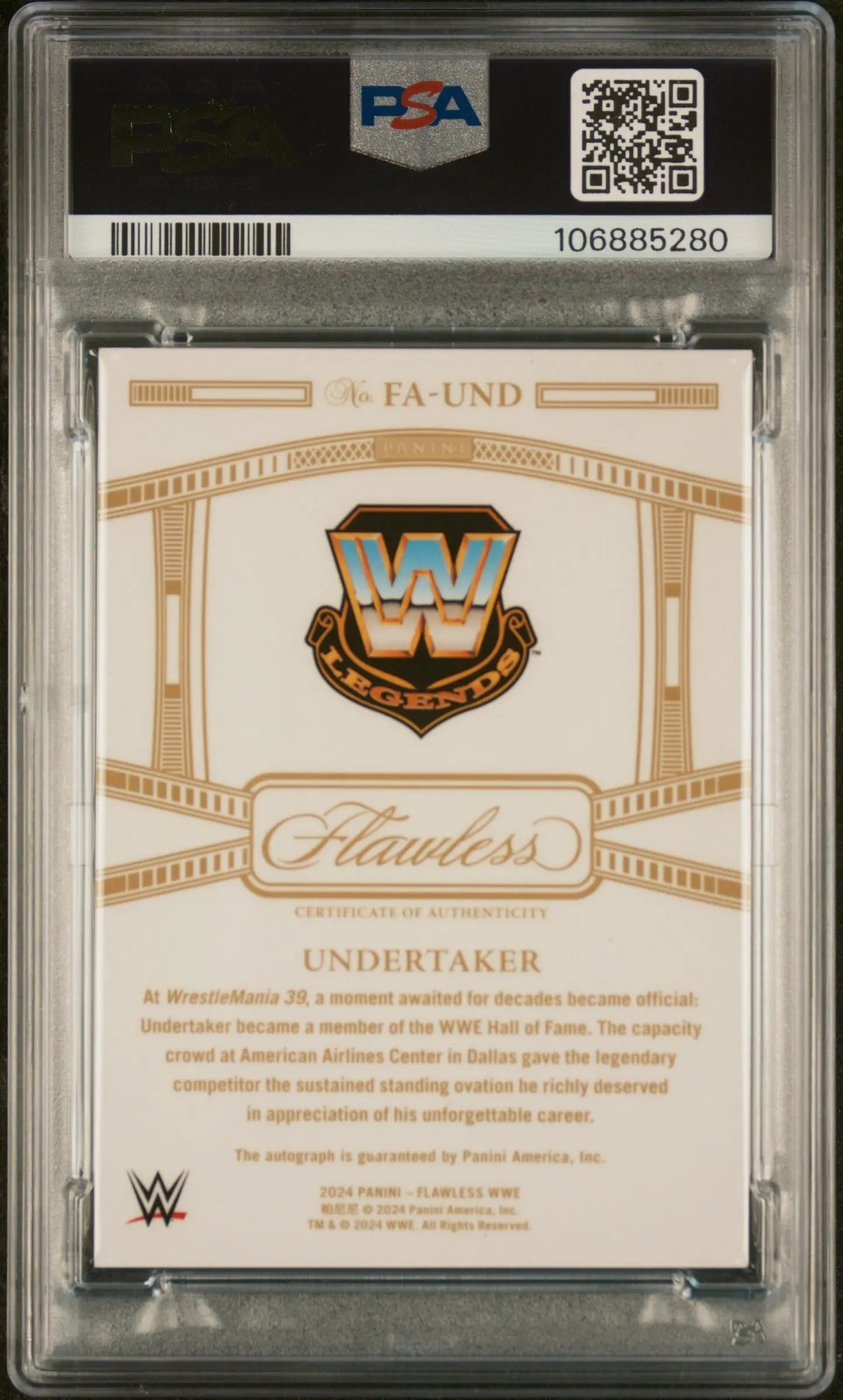 2024 Flawless WWE Achievements Autographs Auto Undertaker PSA Authentic 1/25 