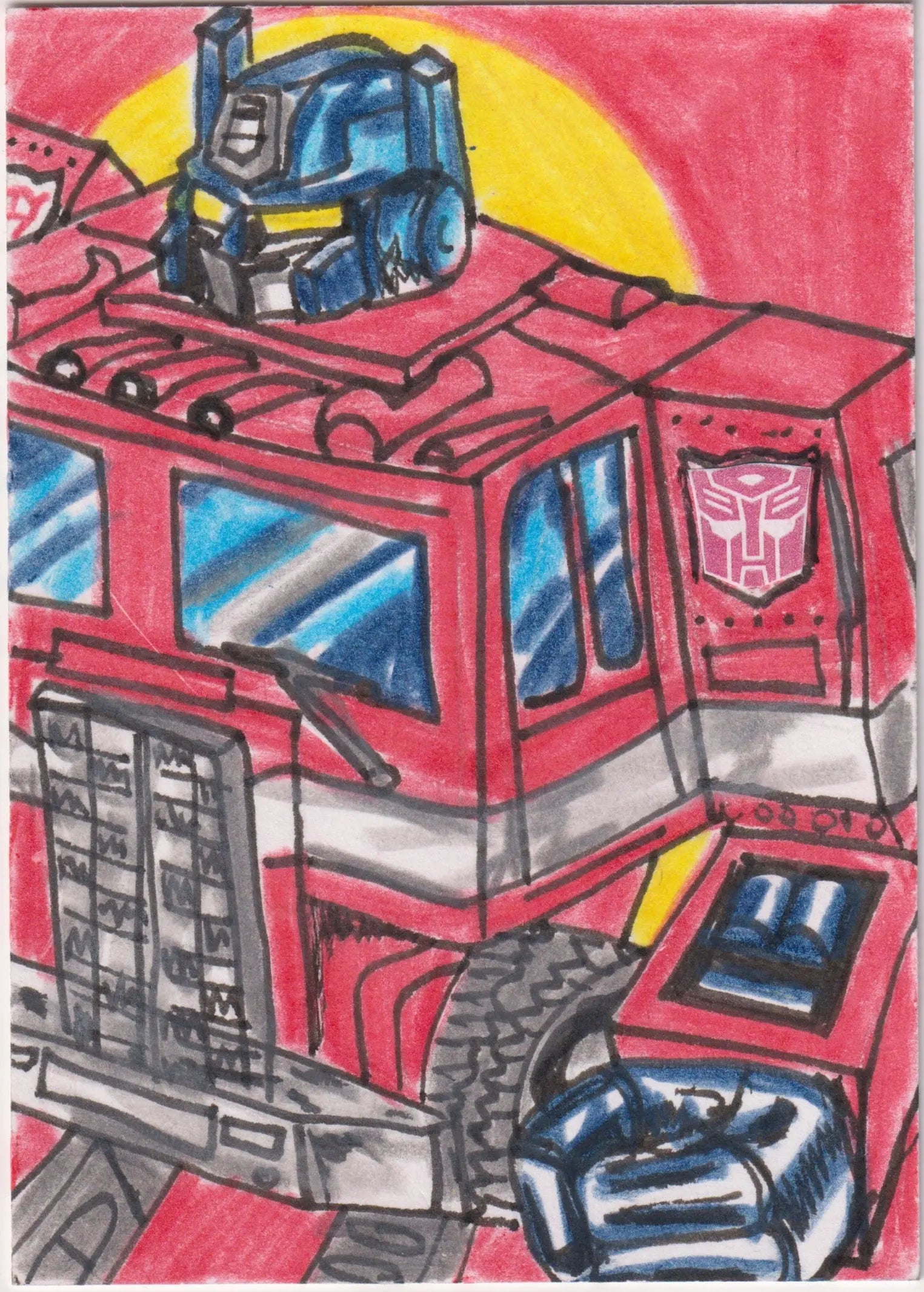 2024 Hasbro Transformers 40th Anniversary Hand Drawn Sketch Card 