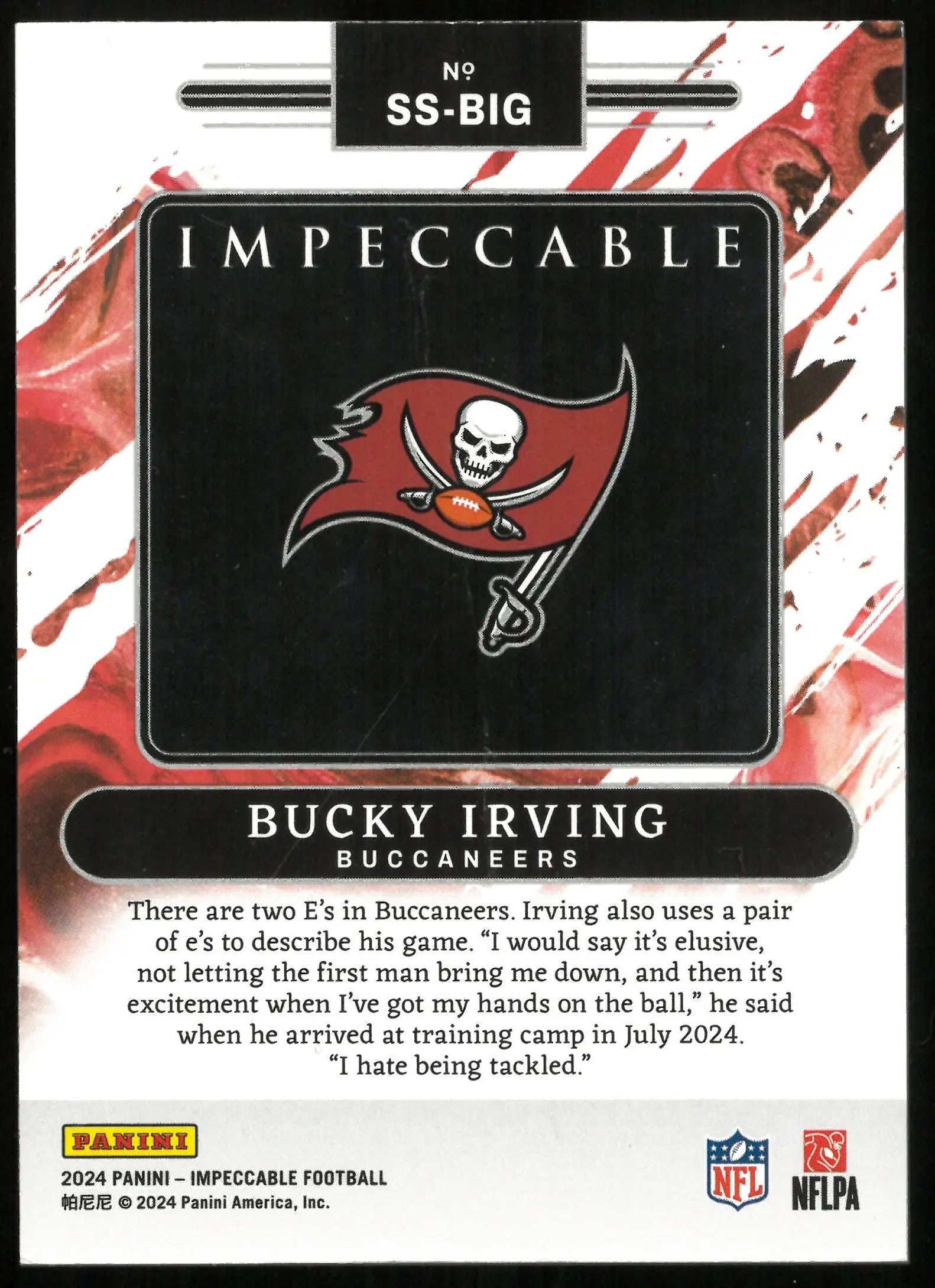 2024 Impeccable Football Bucky Irving RC Rookie 1 Troy Ounce Silver /25 
