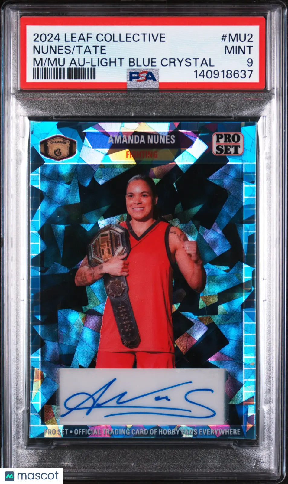 2024 Leaf Collective Multi Mash-Up Autographs Tate Nunes Light Blue Crystal PSA9 